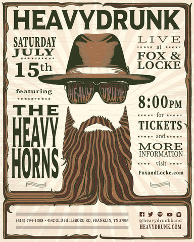 HeavyDrunk Live at Fox And Locke Poster